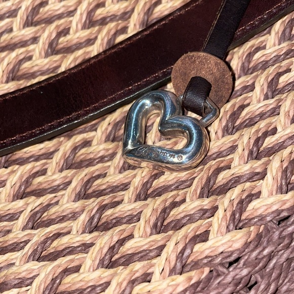 Brighton Woven Crossbody straw wicker leather paisley charm rope braid snap bag - Picture 12 of 12